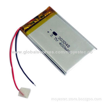 Portable Lithium Polymer Battery, 400mAh for GPS and Bluetooth